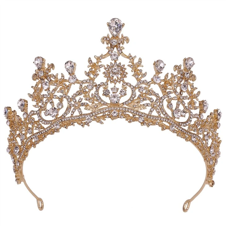 Accesorios para el cabello Diadema de metal Corona nupcial de la boda Zircon Tiara